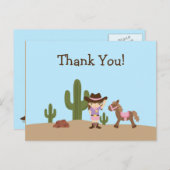 おもしろい女性のカーボーイウェスタン感謝していガールユー葉書 ポストカード (正面/裏面)