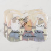 おもしろい女性のカーボーイカスタマイズ 招待状 (正面/裏面)