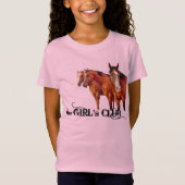 おもしろい女性のカーボーイガールズクラブ馬好き Tシャツ (正面)