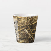 おもしろい女性のカーボーイバーンヘアドゥ気に カフェラテマグ (正面)