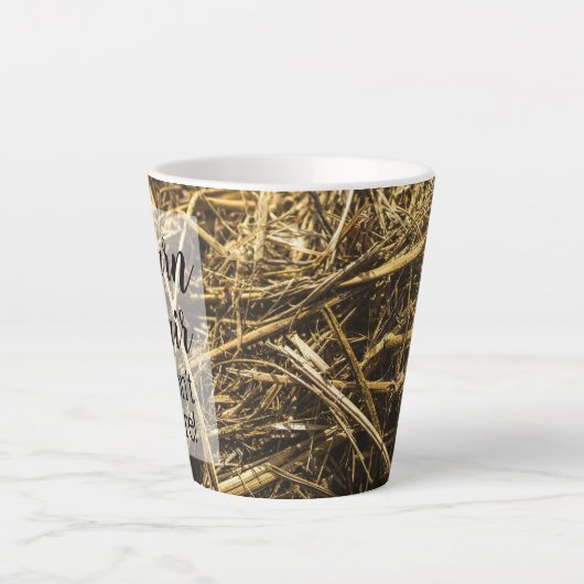 おもしろい女性のカーボーイバーンヘアドゥ気に カフェラテマグ (正面)