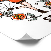 おもしろい女性のカーボーイポスターヴィンテージウェスタン女性のカーボーイアート ポスター (角)