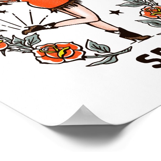 おもしろい女性のカーボーイポスターヴィンテージウェスタン女性のカーボーイアート ポスター (角)