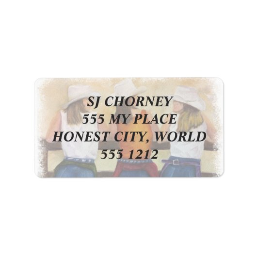 おもしろい女性のカーボーイ住所 シール (正面)