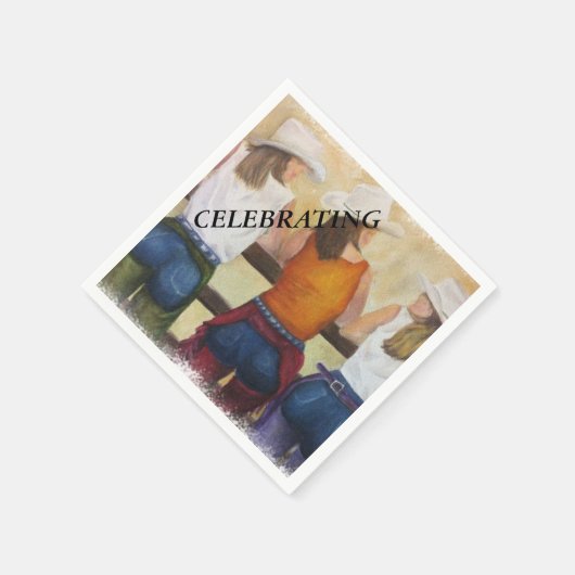 おもしろい女性のカーボーイ紙ナプキン スタンダードカクテルナプキン (角)