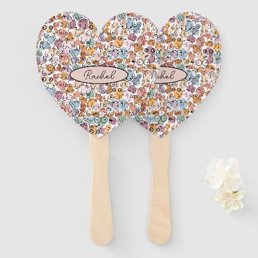 おもしろい女性フェミニスト ハンドファン (正面&裏面)