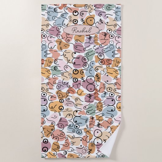 おもしろい女性フェミニスト ビーチタオル (正面)