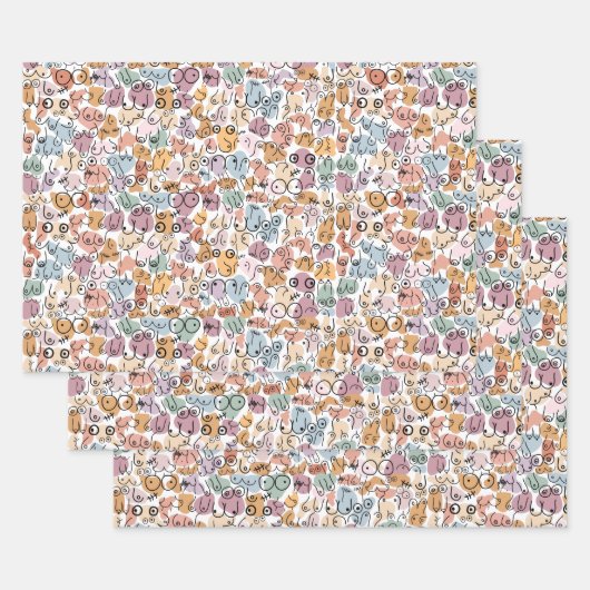 おもしろい女性フェミニスト ラッピングペーパーシート (セット)