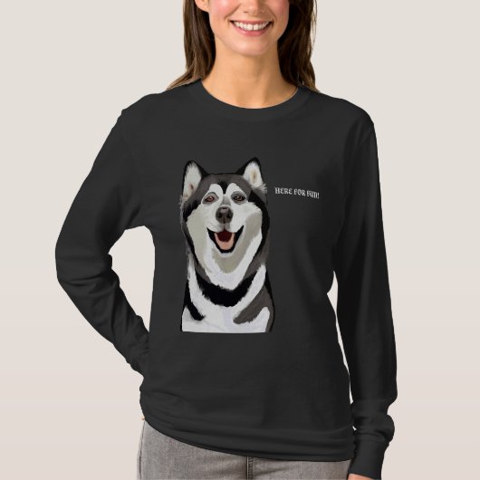 おもしろい好きのハスキー Tシャツ (正面)