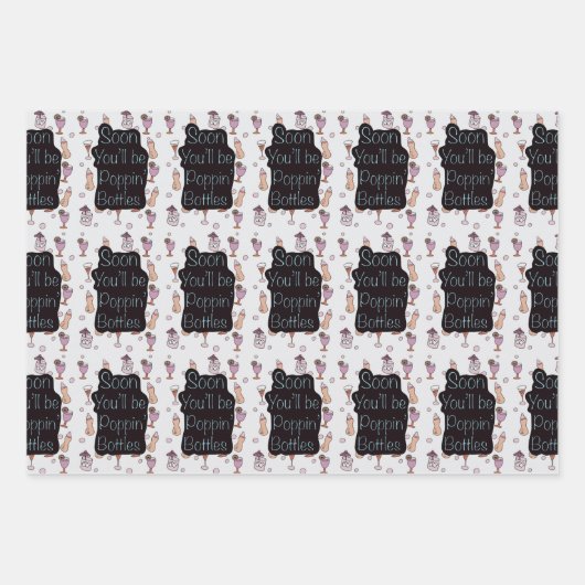 おもしろい妊娠ユーモア赤ちゃんシャワー ラッピングペーパーシート (正面2)