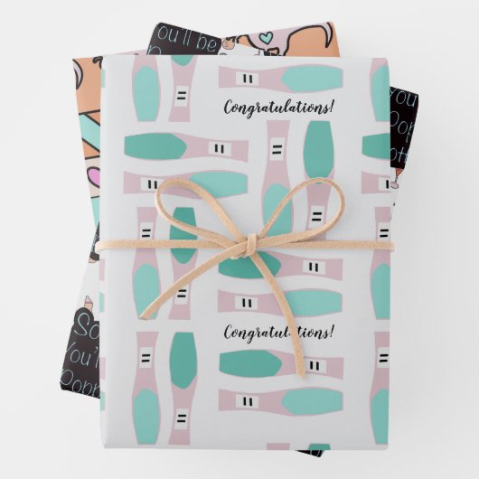 おもしろい妊娠ユーモア赤ちゃんシャワー ラッピングペーパーシート (インサイチュ)