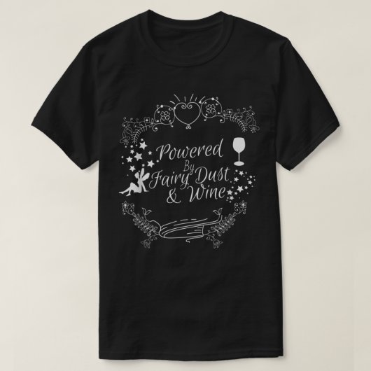 おもしろい妖精の粉とワインTシャツでWにパワー Tシャツ (デザイン正面)