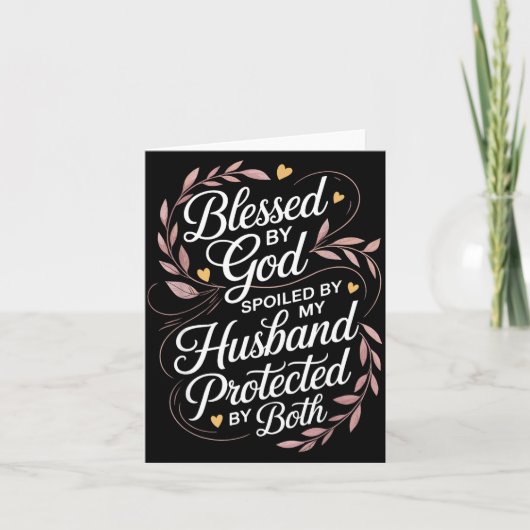 おもしろい妻のシルエットアート 女性・女の子・古い夫向け カード (正面)