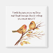 おもしろい姉妹ことわざかわいい鳥たち マグネット (正面)