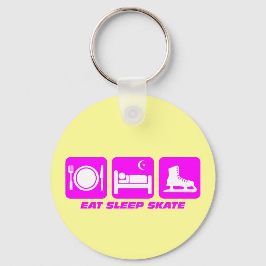 おもしろい姿スケートで滑る キーホルダー (正面)