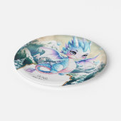 おもしろい威厳のあるアイスドラゴン誕生日 ペーパープレート (アングル)