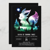 おもしろい威厳のあるウルフ誕生日 招待状 (正面/裏面)