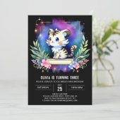 おもしろい威厳のあるトラ誕生日 招待状 (スタンド正面)