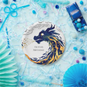 おもしろい威厳のあるドラゴン誕生日 ペーパープレート (パーティー)