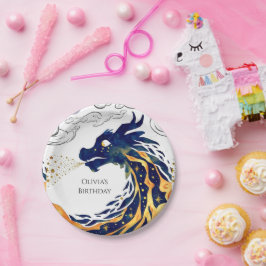 おもしろい威厳のあるドラゴン誕生日 ペーパープレート