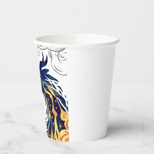 おもしろい威厳のあるドラゴン誕生日 紙コップ (左)