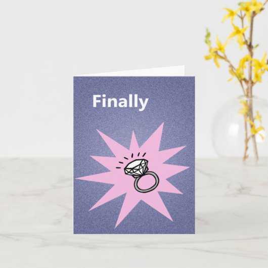 おもしろい婚約の発表が最後に婚約した完了 カード (黄色い花)