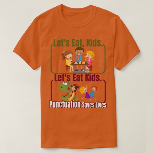 おもしろい子ども達食べがグラムを救生きよう Tシャツ (デザイン正面)