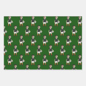 おもしろい子供のサッカープレーヤーの写真カスタムグリーン ラッピングペーパーシート (正面)