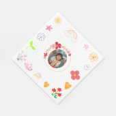 おもしろい子供の誕生日ナプキンズ – イエロー&パープル スタンダードランチョンナプキン (角)