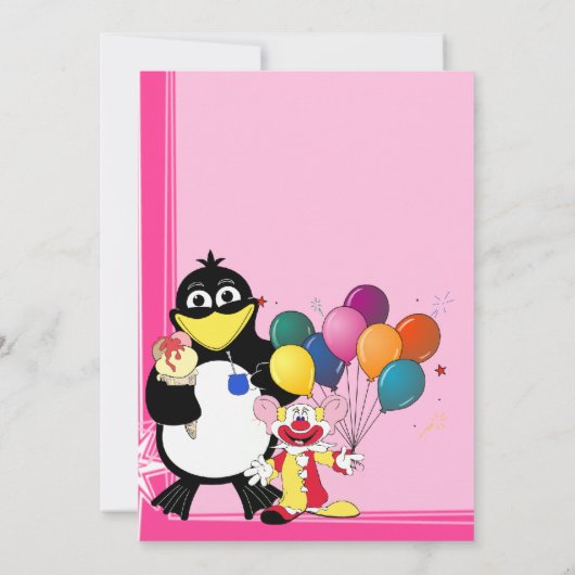 おもしろい子供の誕生日パーティー 招待状 (裏面)