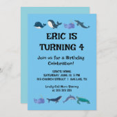 おもしろい子供の誕生日パーティー 招待状 (正面/裏面)