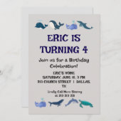 おもしろい子供の誕生日パーティー 招待状 (正面/裏面)