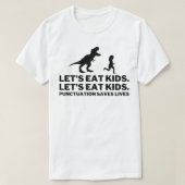 おもしろい子供の食べ句読み物が生き救ます Tシャツ (デザイン正面)
