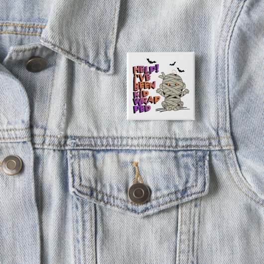 おもしろい子供ミイラの赤ちゃんオレンジID683 缶バッジ (インサイチュ)