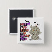 おもしろい子供ミイラの赤ちゃんオレンジID683 缶バッジ (正面&裏面)