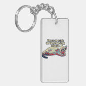 おもしろい子怒猫の飼い主と猫好きの猫ミーム キーホルダー (正面左)