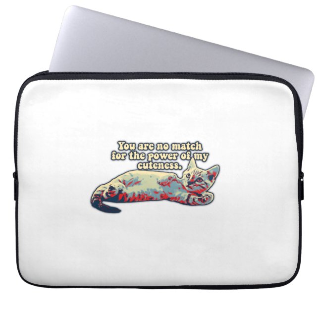 おもしろい子怒猫の飼い主と猫好きの猫ミーム ラップトップスリーブ (正面)