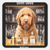 おもしろい子犬 スクエアシール (正面)