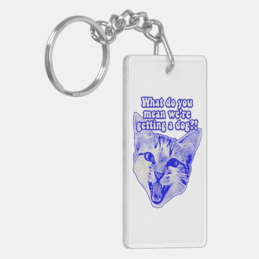 おもしろい子猫と猫好きの不機嫌な猫ミーム キーホルダー (正面左)