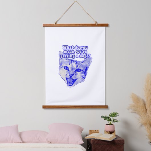 おもしろい子猫と猫好きの不機嫌な猫ミーム 吊り下げ型タペストリー (寝室)