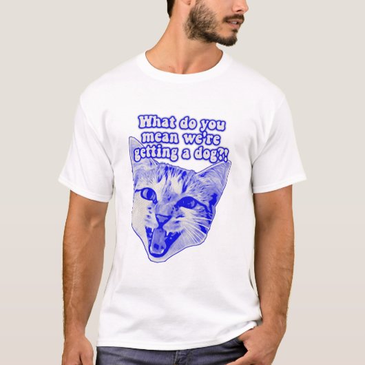 おもしろい子猫と猫好きの不機嫌な猫ミーム Tシャツ (正面)