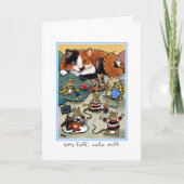 おもしろい子猫毛羽キャットグルーミングマウス折り畳み カード (正面)