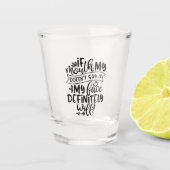 おもしろい子育てのデザインもし口に言わない ショットグラス (正面)