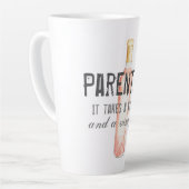 おもしろい子育てヴィレッジアンドヴィネヤード引用文 カフェラテマグ (左アングル)