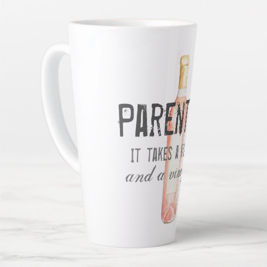 おもしろい子育てヴィレッジアンドヴィネヤード引用文 カフェラテマグ (左アングル)