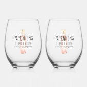 おもしろい子育てヴィレッジアンドヴィネヤード引用文 ステムなしワイングラス (正面)