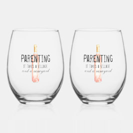 おもしろい子育てヴィレッジアンドヴィネヤード引用文 ステムなしワイングラス