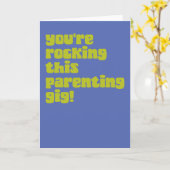 おもしろい子育て引用文おめでとう新生児 カード (黄色い花)