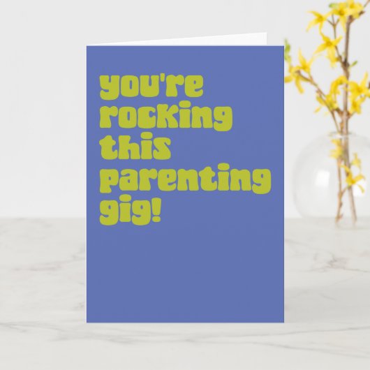 おもしろい子育て引用文おめでとう新生児 カード (黄色い花)