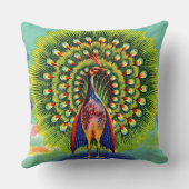 おもしろい孔雀プリント クッション (裏面)